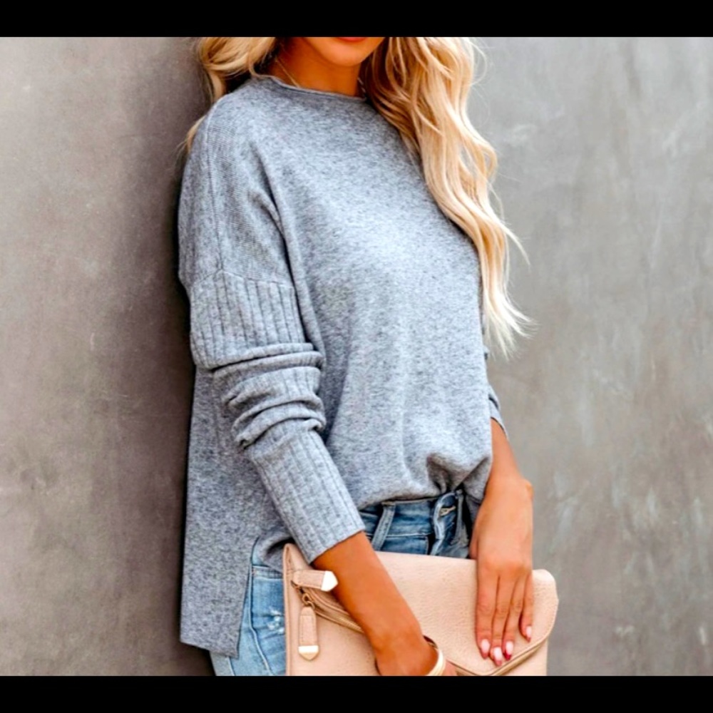 Vici Collection Alesso ribbed sleeve knit sweater